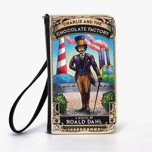 Charlie and the Chocolate Factory Book Cover Wallet - Wristlet - Willy Wonka
